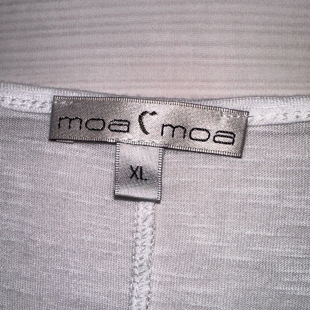 Moa Moa White Tie-Front Drape Tee – Size XL Beach Summer Lightweight Vacation - Picture 3 of 5